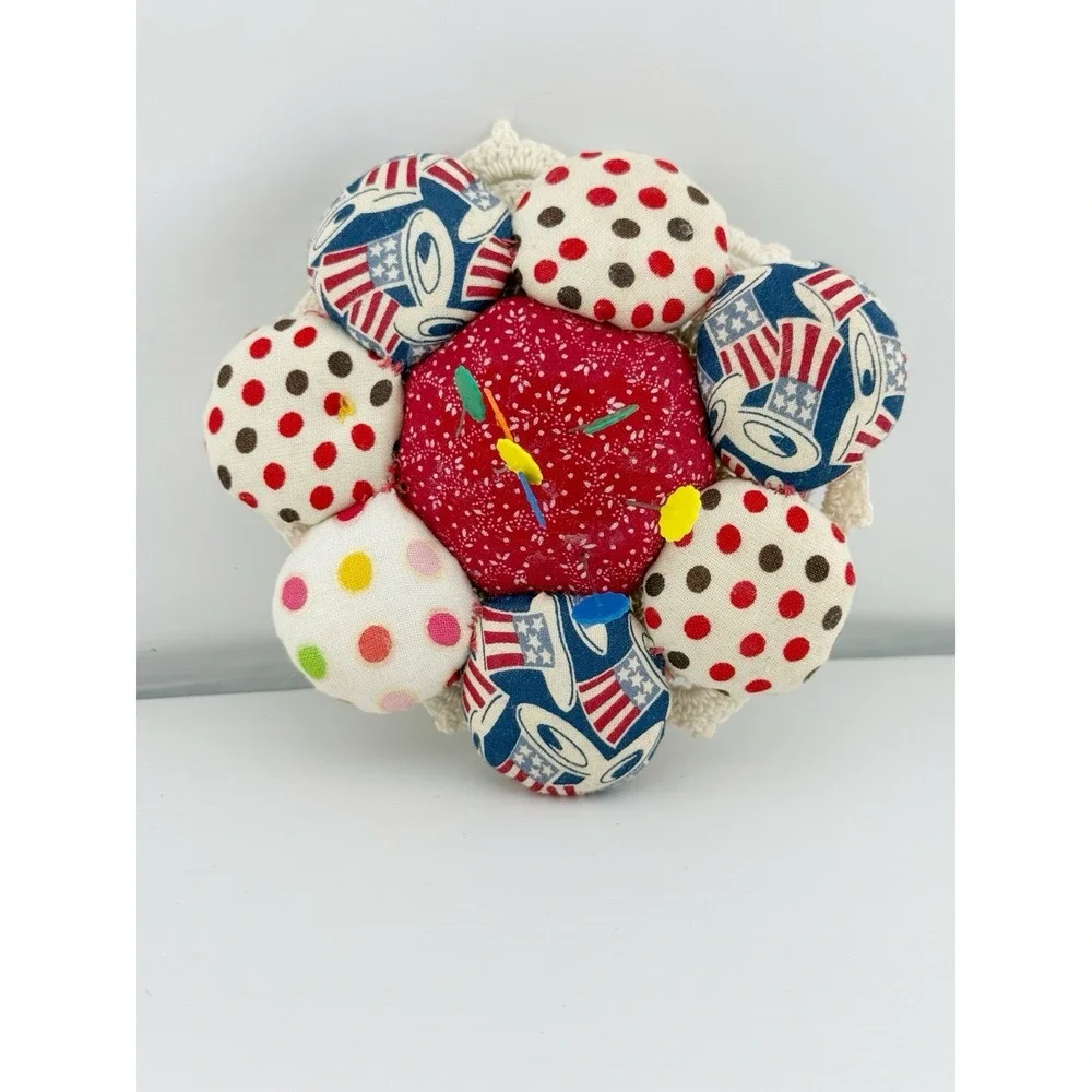 Vintage American Pie Style Pin Cushion By Pine Mountain Designs